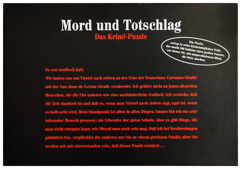 Mord und Totschlag - Das Krimi-Puzzle - zum Schließen ins Bild klicken